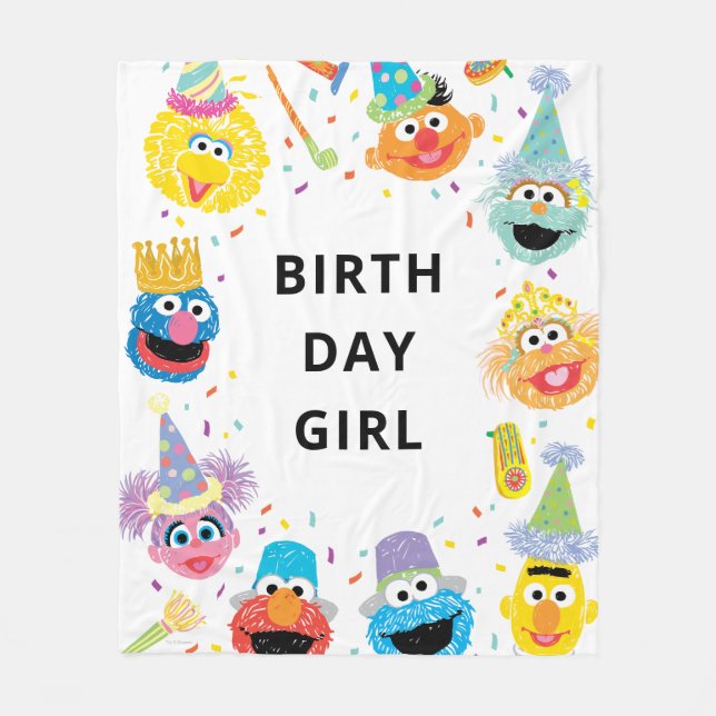 Sesame Street Pals Confetti Birthday Fleecefilt (Framsidan)