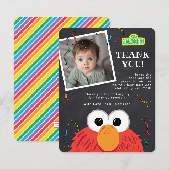 Sesame Street Pals Confetti Birthday Tack Kort (Fram/baksida)