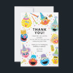 Sesame Street Pals Confetti Birthday Tack Kort<br><div class="desc">Visa tacksamhet med Sesame Street Pals Confetti Birthday - tackkortet. Med Elmo,  Cookie Monster,  Big Bird och Abby Cadabby omgivna av klara konetti-accenter,  är den här fina designen perfekten för att tacka gästerna efter en roligt Sesame Street-födelsedagsfirande. Anpassa den för att lägga till en hjärtlig beröring.</div>
