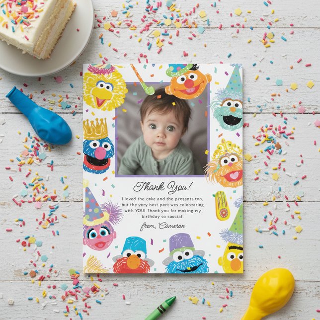 Sesame Street Pals Confetti Birthday Tack Kort (Skapare uppladdad)