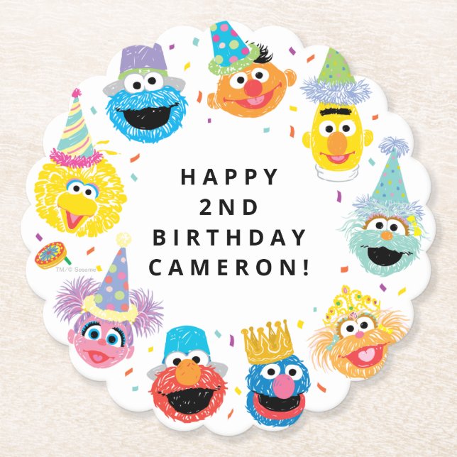 Sesame Street Pals Confetti Birthday Underlägg Papper (Framsida)
