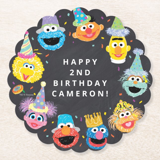 Sesame Street Pals Confetti Birthday Underlägg Papper (Framsida)