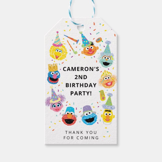 Sesame Street Pals Confetti Tack Favor Presentetikett (Framsidan)