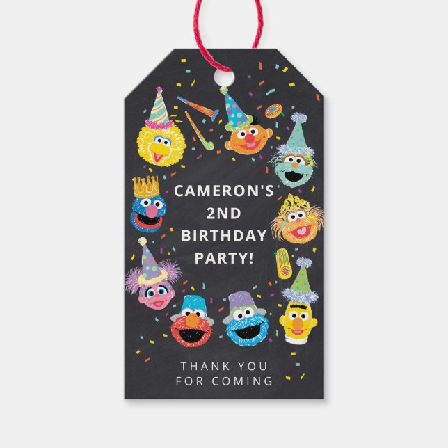 Sesame Street Pals Confetti Tack Favor Presentetikett (Framsidan)