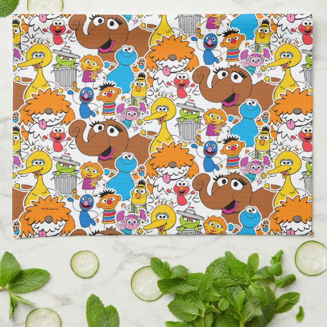 Sesame Street Pals Doodley Mönster Kökshandduk (Vikta)