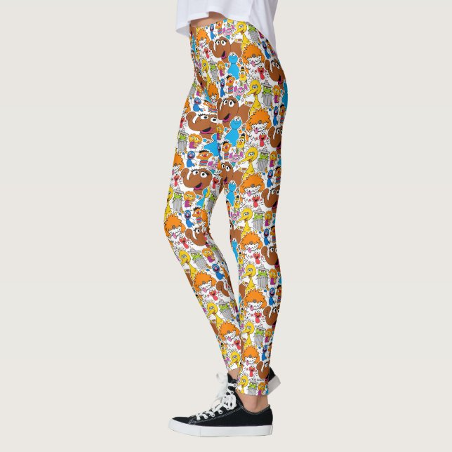 Sesame Street Pals Doodley Mönster Leggings (Vänster)