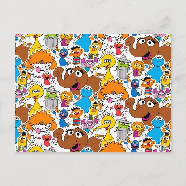 Sesame Street Pals Doodley Mönster Vykort (Framsida)