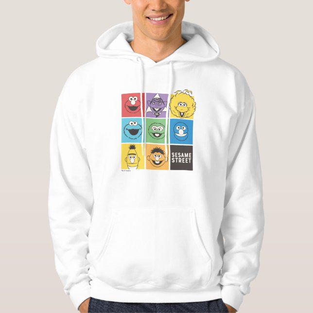 Sesame Street Pals | Färg-block Hoodie (Framsida)