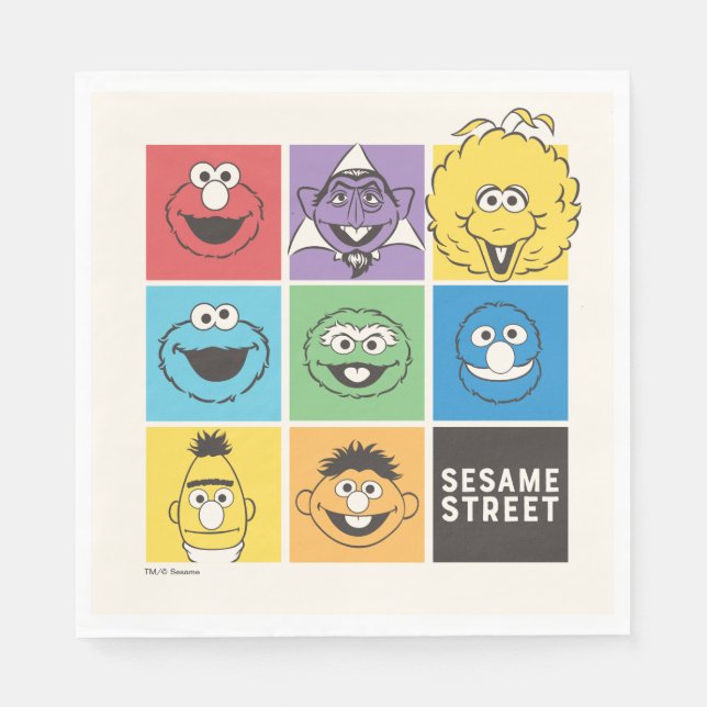 Sesame Street Pals | Färg-block Pappersservett (Framsidan)