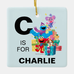 Sesame Street Pals och Presenter Julgransprydnad Keramik