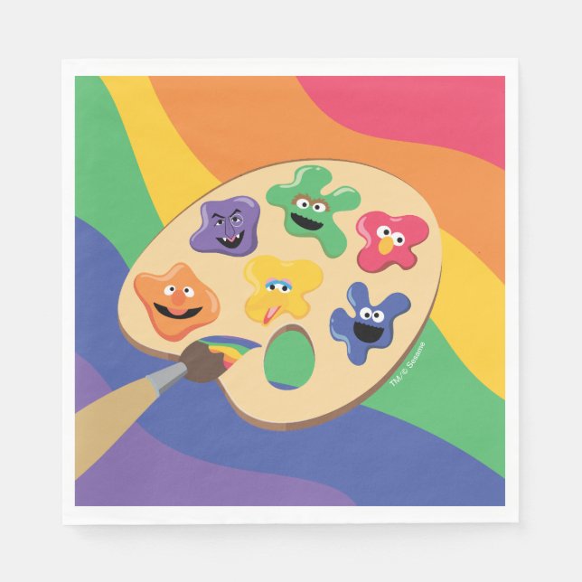 Sesame Street Pals Rainbow Art Party Pappersservet Pappersservett (Framsidan)
