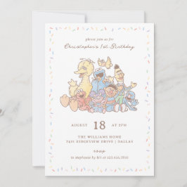 Sesame Street Pals Watercolor Confetti Birthday Inbjudningar