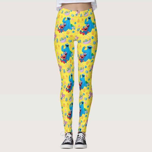 Sesame Street Påsk Basket Mönster Leggings (Framsida)