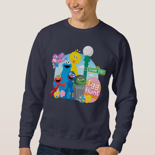 Sesame Street Påskägg Hunt Lång Ärmad Tröja (Framsida)