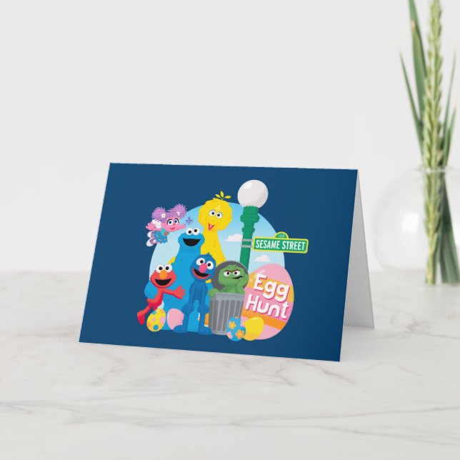 Sesame Street påskäggsjakt Helgkort (Framsida)