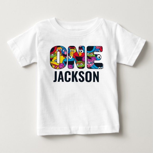 Sesame Street-personal mönster "Ett" T Shirt (Framsida)