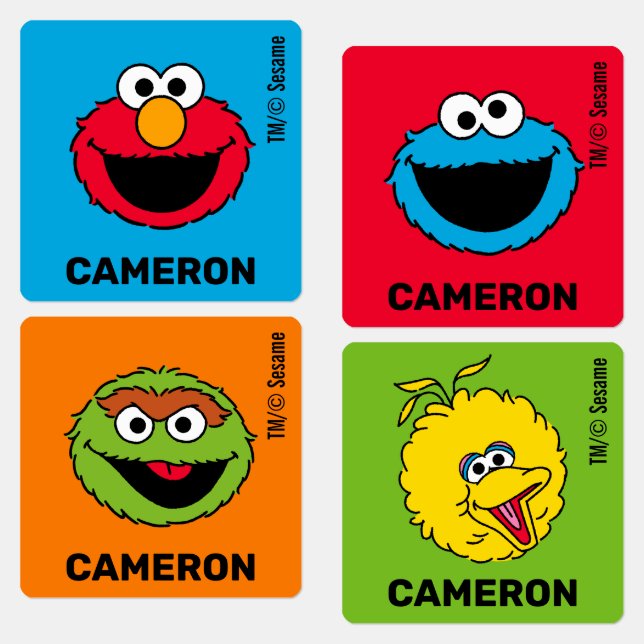 Sesame Street Personlig Kids Labels Klistermärke (Grupp)