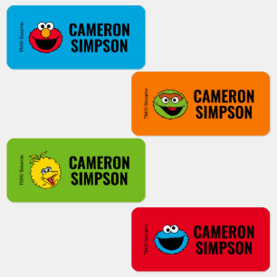 Sesame Street Personlig Kids Labels Klistermärke