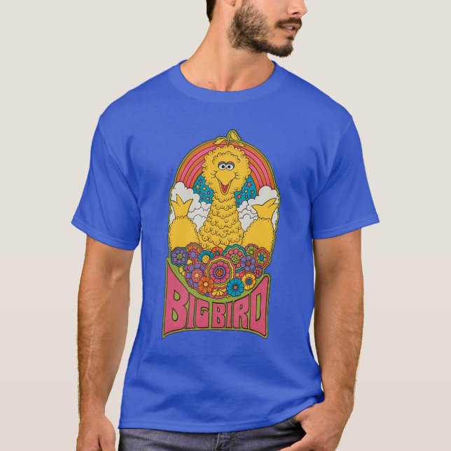Sesame Street Psychedelic Big Bird friends T Shirt (Framsida)