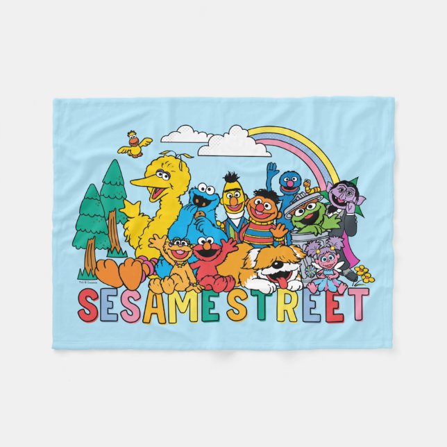 Sesame Street | Rainbow Wave Fleecefilt (Framsidan (Horisontell))