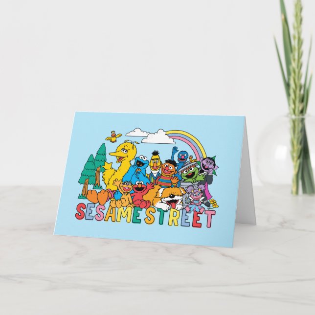Sesame Street | Rainbow Wave Helgkort (Framsida)
