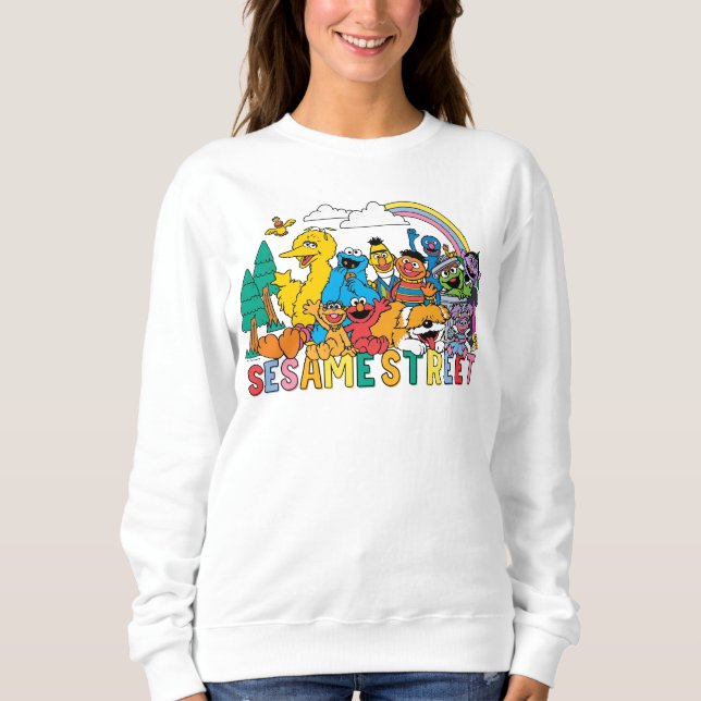 Sesame Street | Rainbow Wave T Shirt (Framsida)