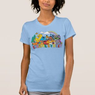 Sesame Street   Rainbow Wave T Shirt