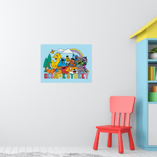 Sesame Street Regnbågsvåg Poster