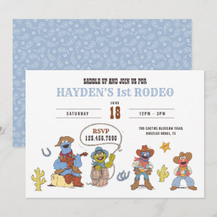 Sesame Street Rodeo Cowboy Födelsedag Inbjudningar