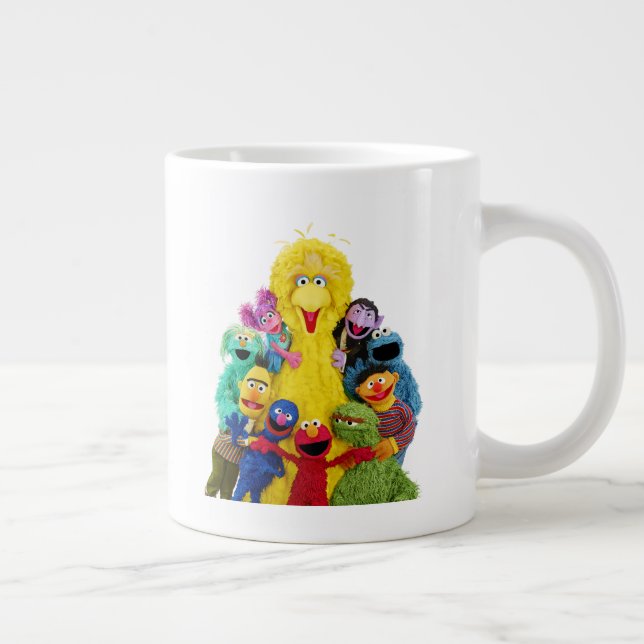 Sesame Street | Roligt Färgstift Pals Porträtt Jumbo Mugg (Höger)