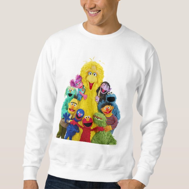 Sesame Street | Roligt Färgstift Pals Porträtt Lång Ärmad Tröja (Framsida)