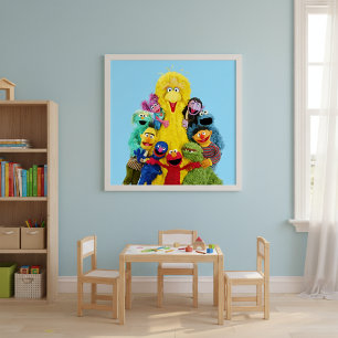 Sesame Street   Roligt Färgstift Pals Porträtt Poster