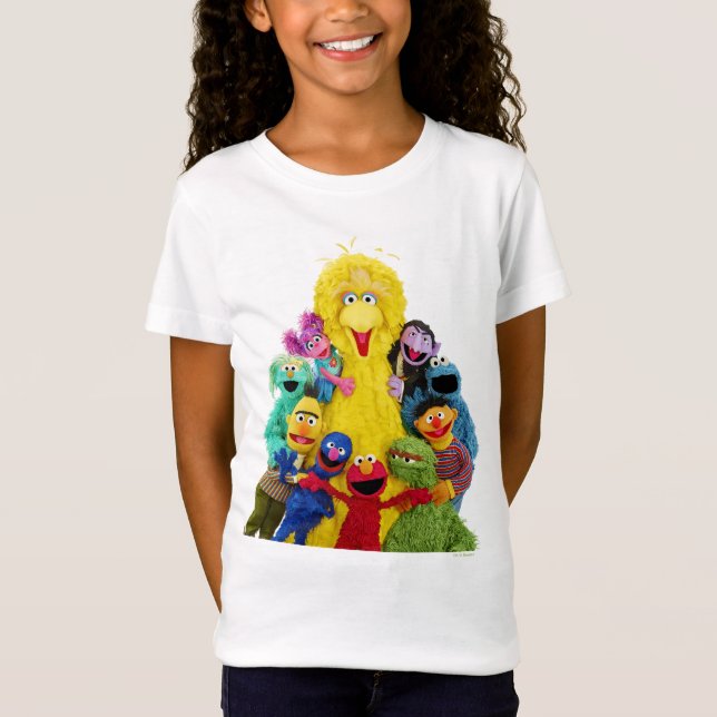 Sesame Street | Roligt Färgstift Pals Porträtt T Shirt (Framsida)