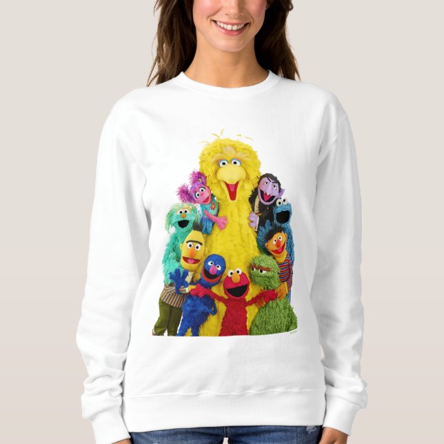 Sesame Street | Roligt Färgstift Pals Porträtt T Shirt (Framsida)