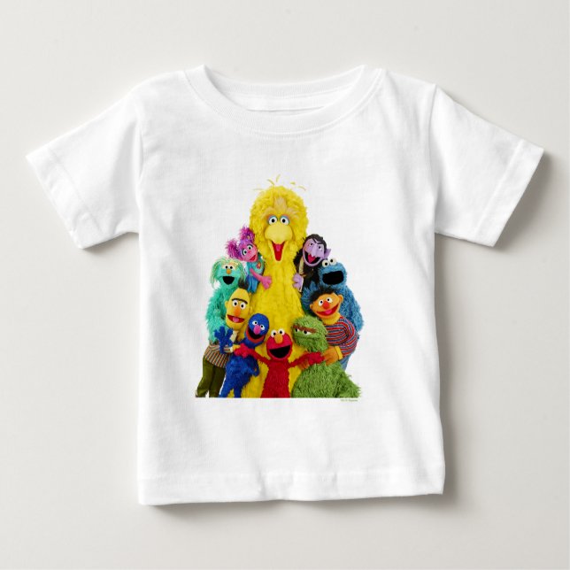 Sesame Street | Roligt Färgstift Pals Porträtt T Shirt (Framsida)