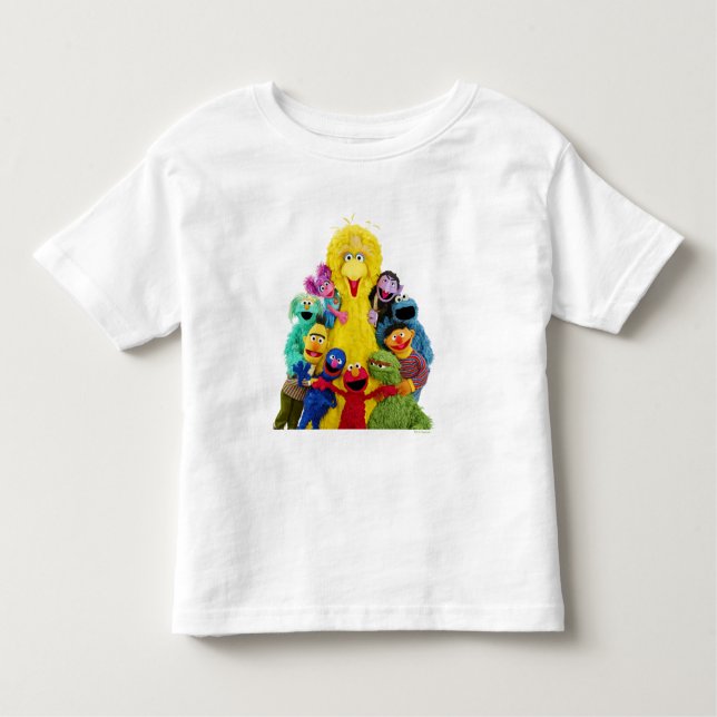 Sesame Street | Roligt Färgstift Pals Porträtt T Shirt (Framsida)