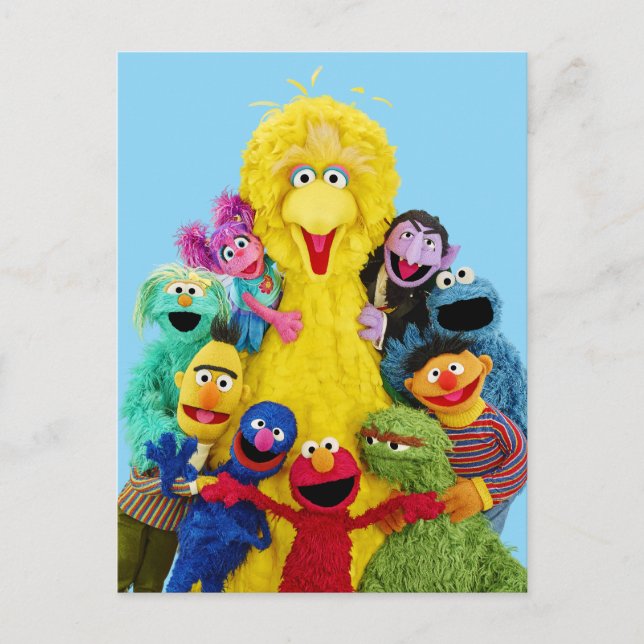 Sesame Street | Roligt Färgstift Pals Porträtt Vykort (Framsida)