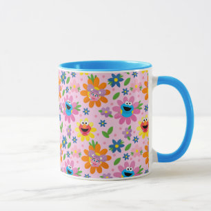 Sesame Street Rosa Blommönster Mugg