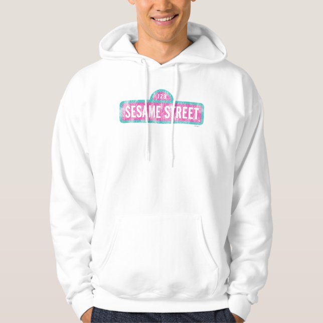 Sesame Street Rosa Sign-Logotyp Sweatshirt (Framsida)