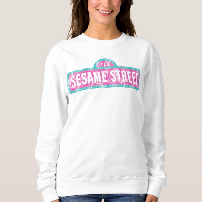 Sesame Street Rosa Sign-Logotyp T Shirt (Framsida)