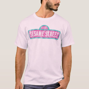 Sesame Street Rosa Sign-Logotyp T-shirt