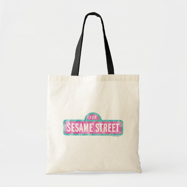 Sesame Street Rosa Skylt Logo Tygkasse (Framsidan)