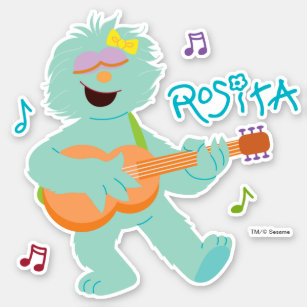 Sesame Street   Rosita Spelar Guitar Klistermärken