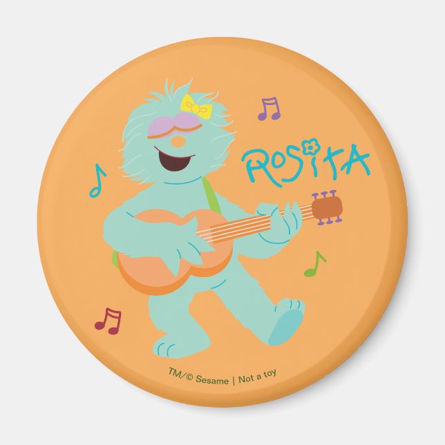 Sesame Street | Rosita Spelar Guitar Magnet (Framsidan)