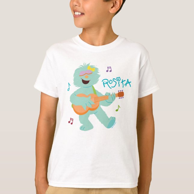 Sesame Street | Rosita Spelar Guitar T Shirt (Framsida)