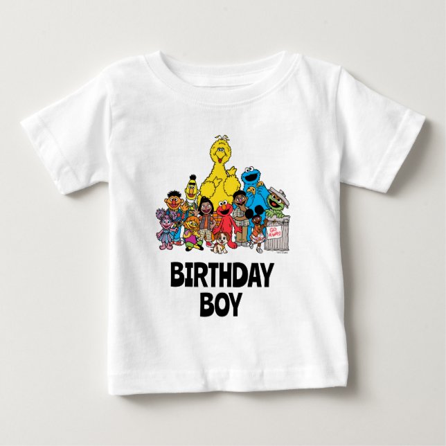 Sesame Street | Sesame-kompisar Födelsedagsgrabben T Shirt (Framsida)