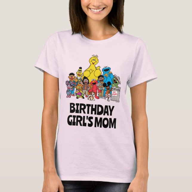 Sesame Street | Sesame Pals Birthday Girl's Mamma T Shirt (Framsida)