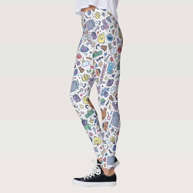 Sesame Street | Sesame Pals Doodle Mönster Leggings (Vänster)