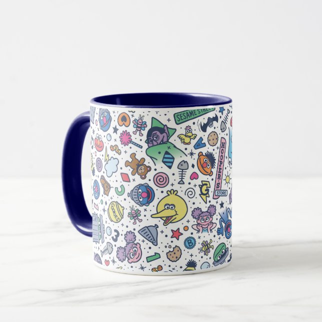 Sesame Street | Sesame Pals Doodle Mönster Mugg (Framsida vänster)