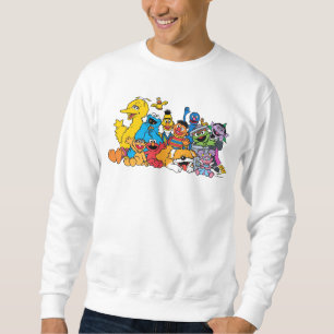 Sesame Street   Sesame Pals Group Porträtt Lång Ärmad Tröja